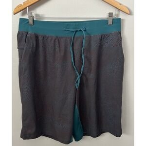 Lululemon Shorts Mens Large Brown Crackle Glaze THE Linerless Deep Cove 10"